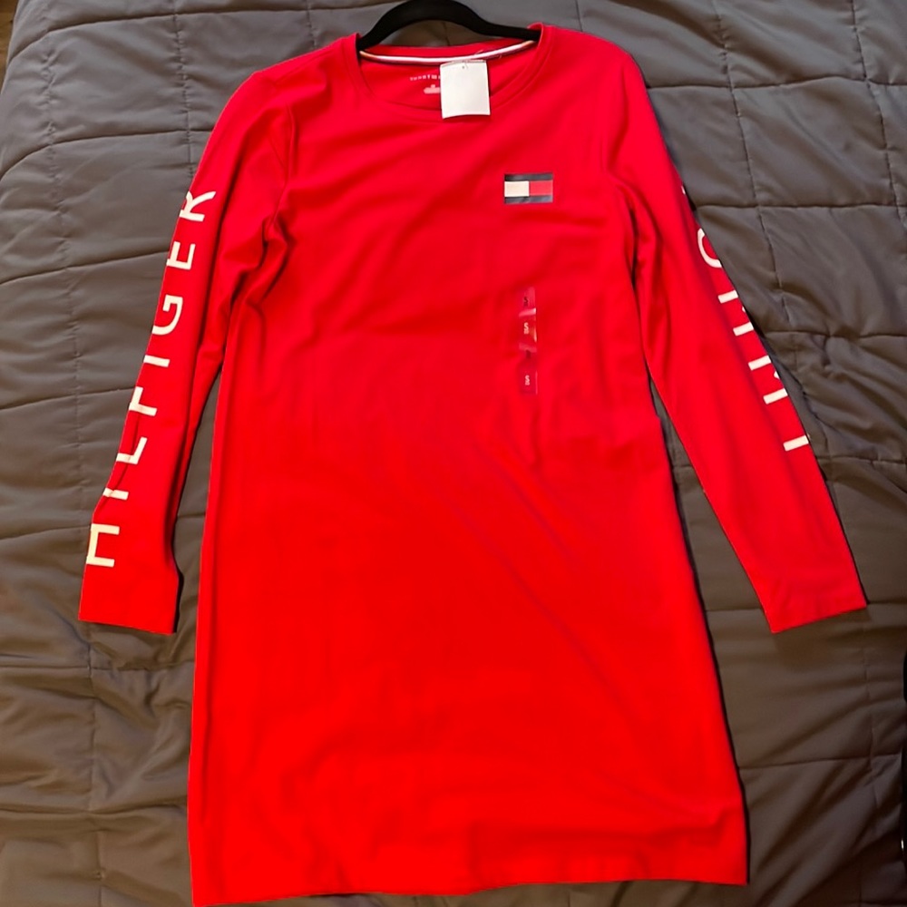 Tommy Hilfiger Red T-Shirt Dress Size Small